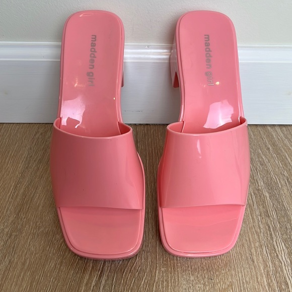 Madden Girl Pink Slide Sandals - Picture 1 of 7
